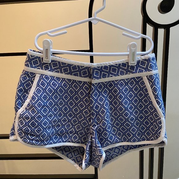 Blue and White Patterned Ella Moss Shorts - Picture 1 of 2